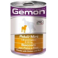 Gemon Mini Adult Dog Консерви для дорослих собак маленьких порід з куркою та рисом у желе