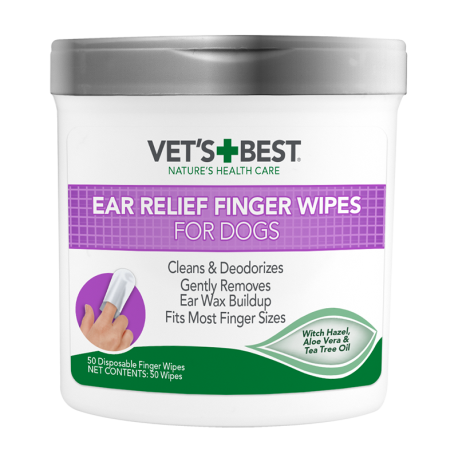 Vet`s Best Ear Relief Finger Wipes Вологі серветки для чищення вух для собак