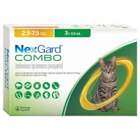 NexGard Combo Спот-он капли на холку от блох клещей и гельминтов для кошек от 2,5 кг до 7,5 кг