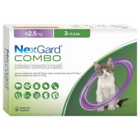 NexGard Combo Спот-он капли на холку от блох клещей и гельминтов для кошек до 2,5 кг