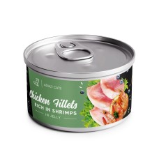 Savory Cat Adult Chicken Fillets rich in Shrimps in Jelly Консервы для взрослых кошек с куриным филе и креветками в желе