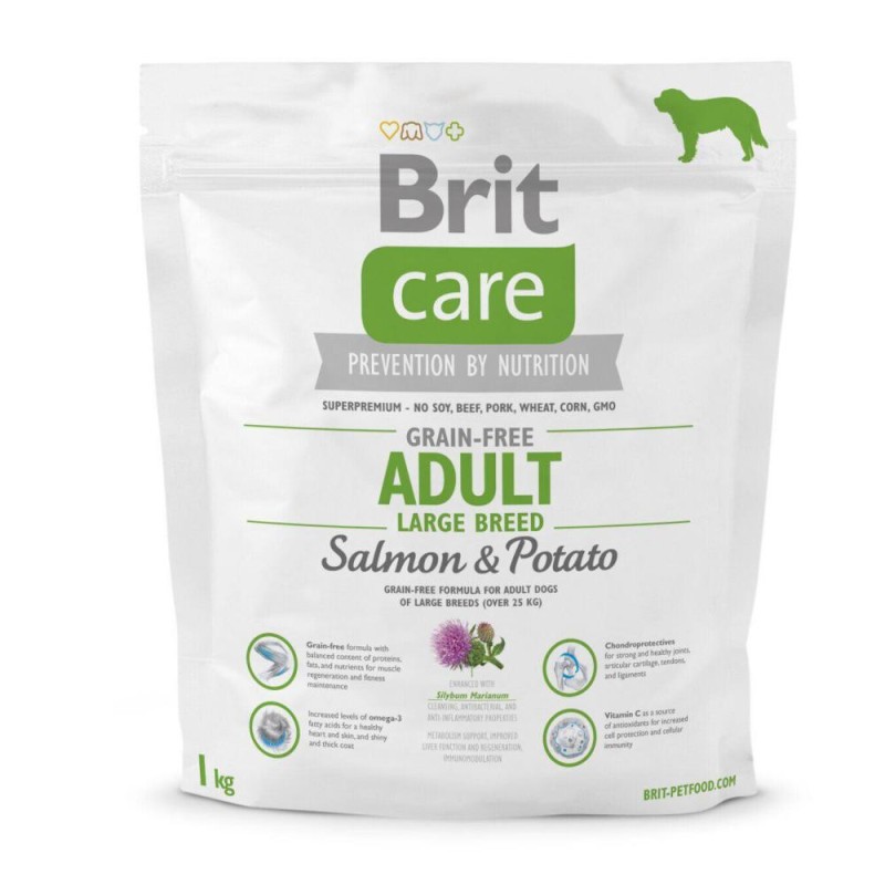 Brit Care Grain-Free Dog Adult Large Breed Salmon and Potato Беззерновой сухой корм для взрослых собак крупных пород с лососем и картофелем