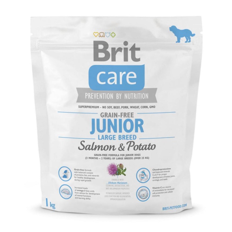 Brit Care Grain-Free Dog Junior Large Breed Salmon and Potato Беззерновой сухой корм для щенков крупных пород с лососем и картофелем