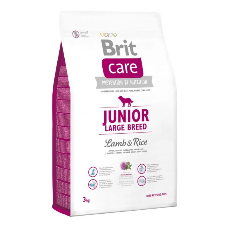 Brit Care Dog Junior Large Breed Lamb and Rice Сухой корм для щенков крупных пород с ягненком и рисом