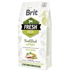 Brit Fresh Adult Active Run and Work Беззерновой сухой корм для взрослых активных собак с уткой и пшеном