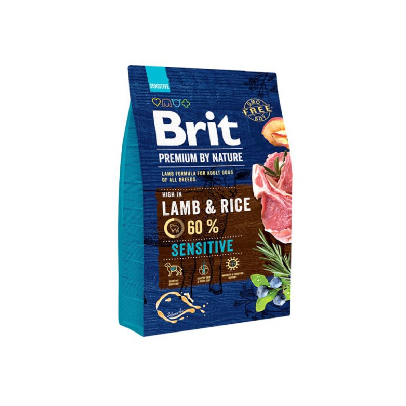 Brit Premium Dog Adult Sensitive Lamb and Rice Сухой корм для взрослых собак с чувствительным пищеварением с ягненком и рисом