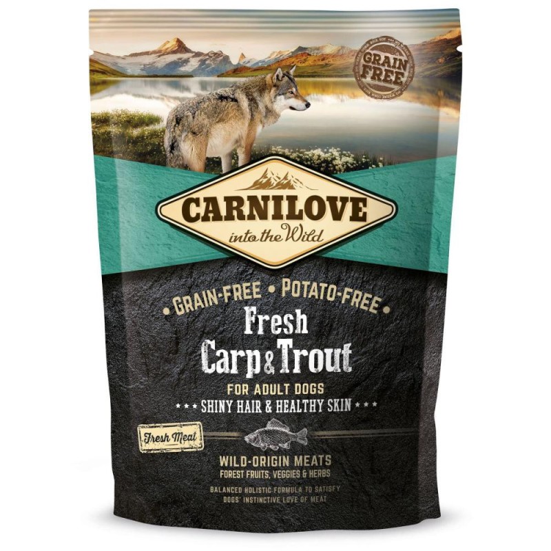 Carnilove Fresh Dog Adult Carp and Trout Беззерновой сухой корм для взрослых собак с карпом и форелью
