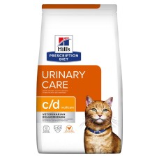 Hills Prescription Diet Feline c/d Urinary Care Multicare Chicken Лечебный корм для взрослых кошек при мочекаменной болезни с курицей