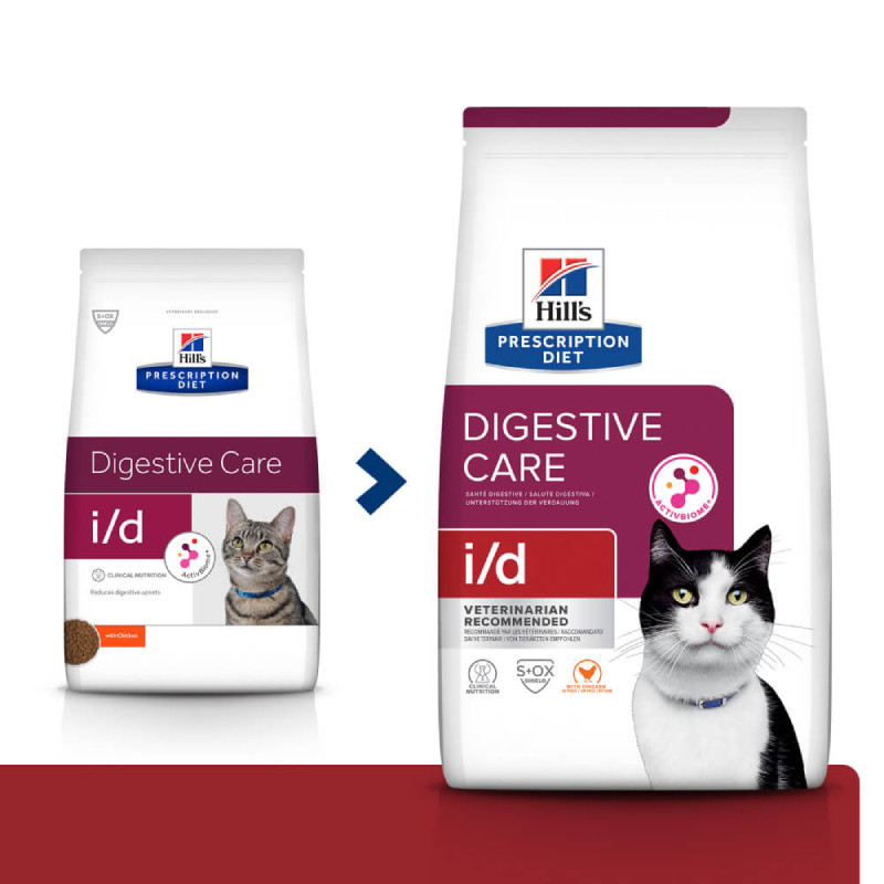 Hills Prescription Diet Feline i/d Digestive Care Лечебный корм для взрослых кошек с чувствительным пищеварением