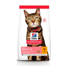 Hills Science Plan Feline Adult Light Chicken Сухой низкокалорийный корм для взрослых кошек с курицей