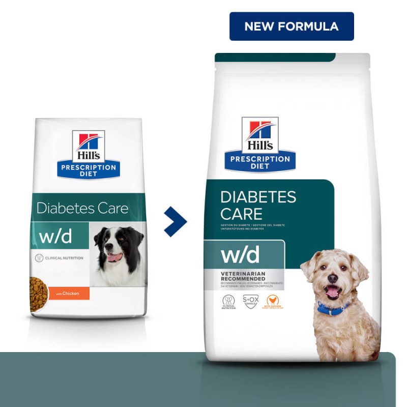 Hills Prescription Diet Canine w/d Digestive Weight Diabetes Management Лечебный корм для взрослых собак при сахарном диабете и ожирении