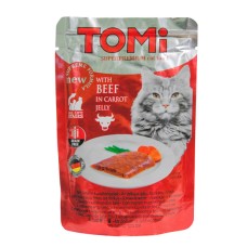 TOMi Beef in Carrot Jelly Консерви для дорослих кішок з яловичиною у морквяному желе у паучі