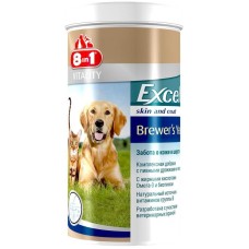 8in1 Vitality Excel Brewers Yeast Пивные дрожжи с чесноком для собак и кошек