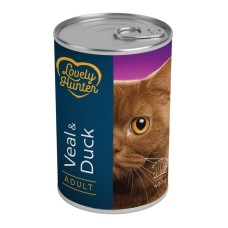 Lovely Hunter Cat Adult Veal & Duck Консервы для взрослых кошек с телятиной и уткой в банке