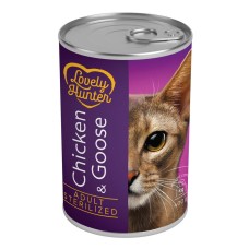 Lovely Hunter Cat Adult Sterilised Chicken & Goose Консервы для стерилизованных кошек с курицей и гусем в банке