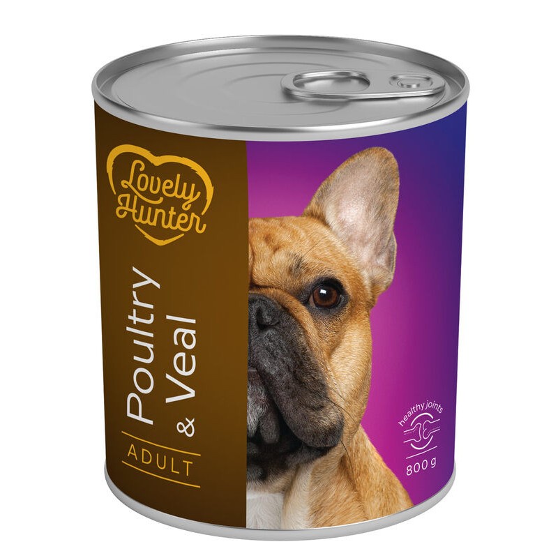 Lovely Hunter Dog Adult Poultry & Veal Консервы для взрослых собак с домашней птицей и телятиной в банке