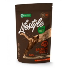 Nature's Protection Lifestyle Cat Adult Grain Free Sterilised Salmon with Krill Беззерновой сухой корм для стерилизованных кошек с лососем и крилем