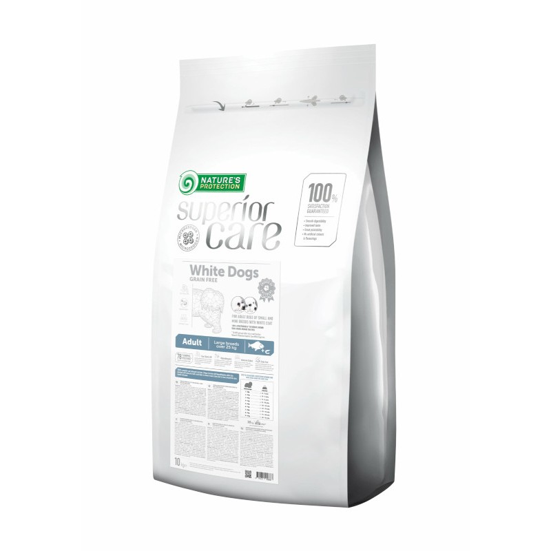 Nature's Protection Dog Adult Superior Care White Coat Grain Free Large Breeds Беззерновий корм для дорослих собак великих порід з білою вовною