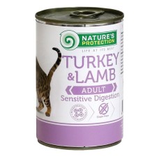 Nature's Protection Cat Adult Sensitive Digestion Turkey & Lamb Консервы для взрослых кошек с чувствительным пищеварением с индейкой и ягненком