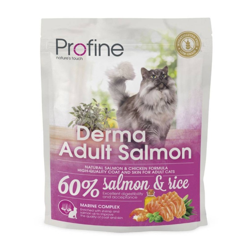 Profine Cat Adult Derma Salmon and Rice Сухой корм для взрослых кошек с лососем и рисом