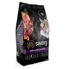 Savory Cat Adult Gourmand Sterilized Fresh Lamb with Chicken Сухой корм для стерилизованных кошек со свежим мясом ягненка и курицы