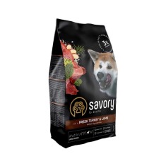 Savory Dog Adult Large Breed Fresh Turkey with Lamb Сухой корм для взрослых собак крупных пород со свежим мясом индейки и ягненком