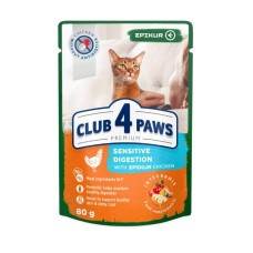 Club 4 Paws Premium Epikur Sensitive Digestion Консервы для взрослых кошек с чувствительным пищеварением курица в соусе
