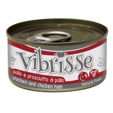 Vibrisse Adult Chicken & Chicken Ham Консервы для взрослых кошек с курицей и куриной ветчиной в банке