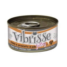 Vibrisse Adult Tuna & Chicken Ham in Jelly Консервы для взрослых кошек с тунцом и куриной ветчиной в желе в банке