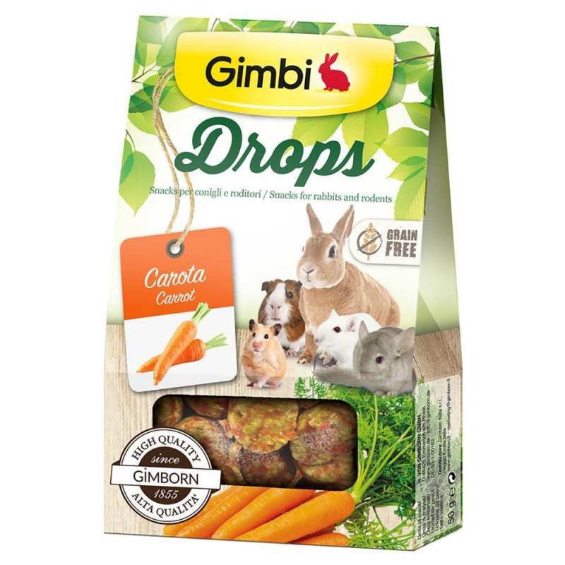 GimBi Лакомство для грызунов дропсы с морковью
