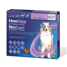 NexGard Spectra Таблетки от блох и клещей для собак от 15 кг до 30 кг
