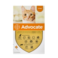 Advocate Капли на холку от блох и клещей для кошек до 4 кг
