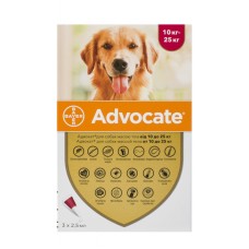 Advocate Капли на холку от блох и клещей для собак от 10 кг до 25 кг