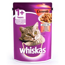 Whiskas Casserole Консервы для взрослых кошек с говядиной в желе
