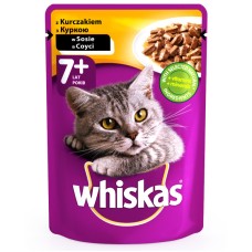 Whiskas Adult Консервы для взрослых кошек старше 7 лет с курицей в соусе