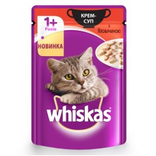 Whiskas Adult Консервы для взрослых кошек крем-суп с говядиной в соусе