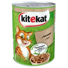 Kitekat Natural Vitality Консервы для взрослых кошек с уткой в желе в банке