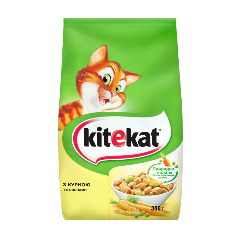 Kitekat Сухой корм для взрослых кошек с курицей и овощами