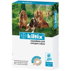 Kiltix Противопаразитарный ошейник от блох и клещей для средних пород собак 48 см