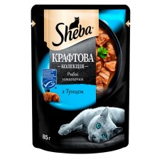 Sheba Craft Collection Flacked Pieces Tuna Консервы для взрослых кошек с тунцом в соусе