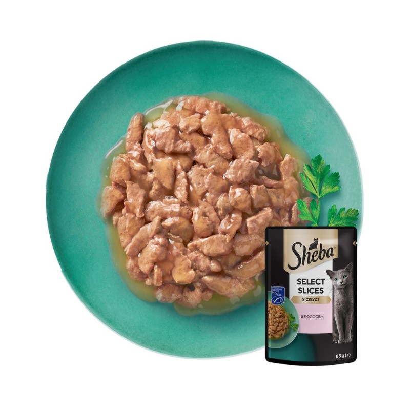Sheba Select Slices in Gravy Консервы для взрослых кошек с лососем в соусе