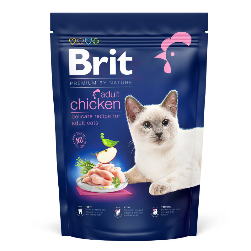 Brit Premium Cat Adult by Nature Chicken Сухой корм для взрослых кошек с курицей