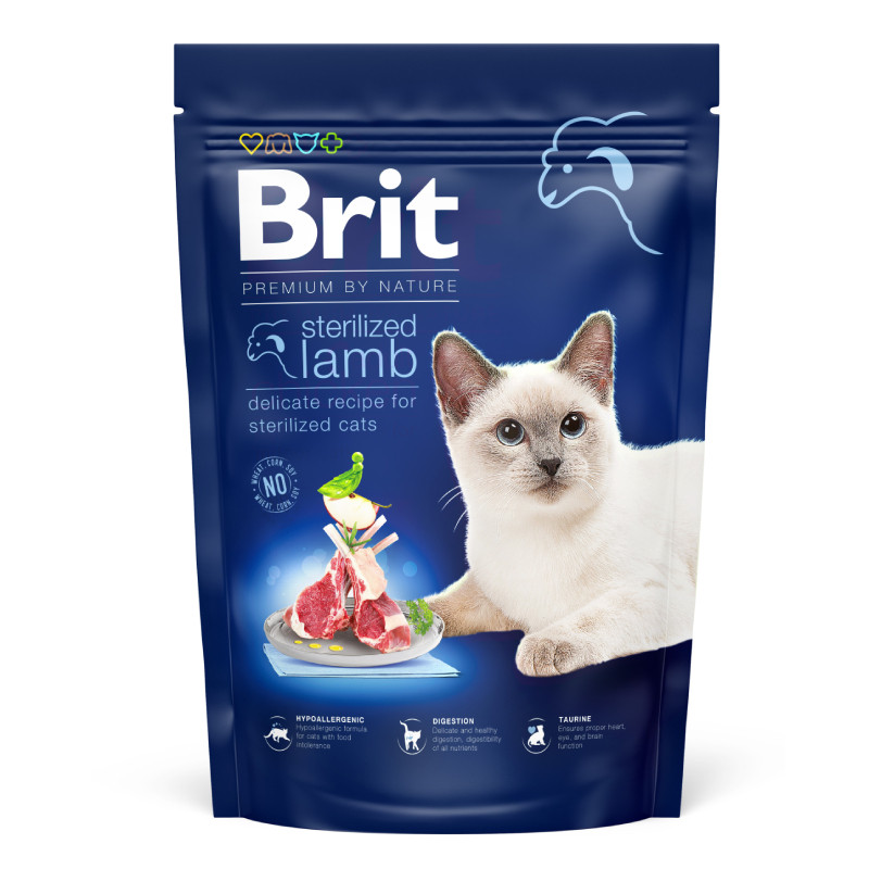Brit Premium Cat Adult by Nature Sterilised Lamb Сухий корм для дорослих стерилізованих кішок з ягнятком