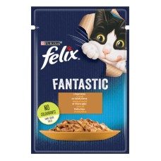 Felix Fantastic Консервы для взрослых кошек с индейкой кусочки в желе