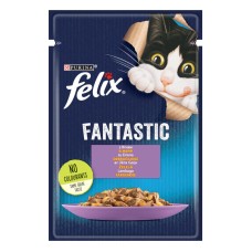 Felix Fantastic Консервы для взрослых кошек с ягненком кусочки в желе