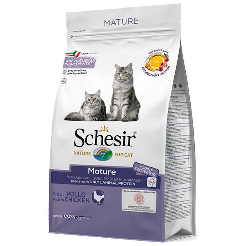 Schesir Cat Mature Сухой монопротеиновый корм для пожилых котов