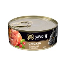 Savory Cat Adult Sterilised Chicken Консервы для взрослых стерилизованных кошек с курицей