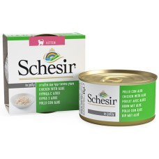 Schesir Kitten Chicken with Aloe Консервы для котят с курицей и алоэ в желе (банка)