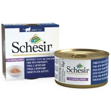 Schesir Tuna with Whitebaits Консервы для кошек с тунцом, анчоусами и рисом в бульоне (банка)