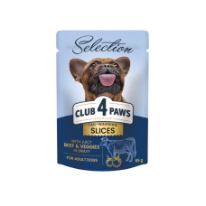 Club 4 Paws Premium Selection Консервы для взрослых собак мелких пород с говядиной и овощами в соусе